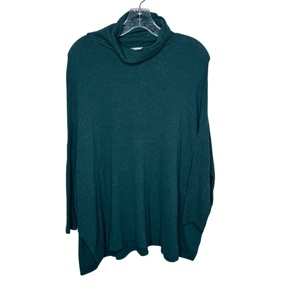 Postmark by Anthropologie Teal Cowl Neck Long Sleeve‎ Tunic Sweater Size Medium